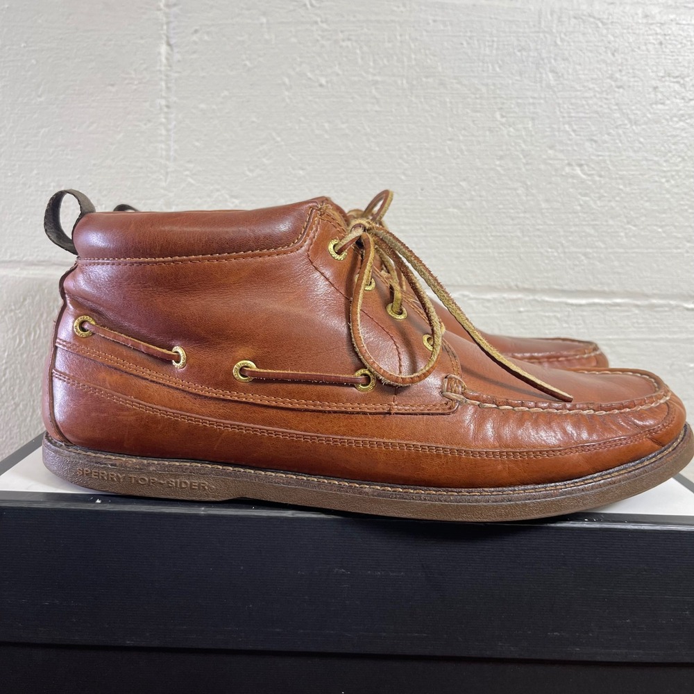 Sperry Top Sider STS12541‎ Chukka Ankle Boots Brown Leather Lace up Men's 13 M